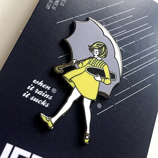 Jeremy Wray "Umbrella Girl" Enamel Pin by Pindejo