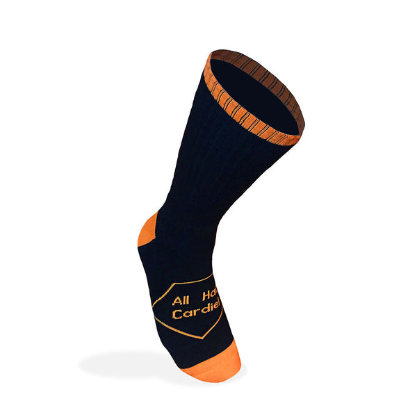 All Hail Cardiel Black / Orange Calf Socks