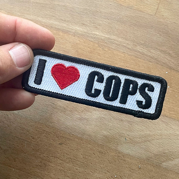 Classic "I LOVE COPS" Woven Patch